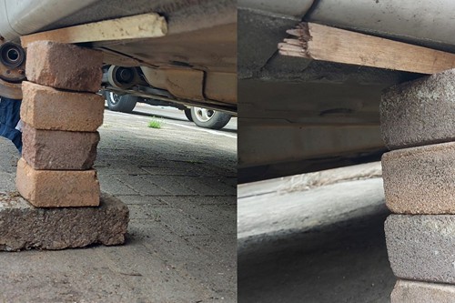 Unsafe act by Manna not using Car-Jacks